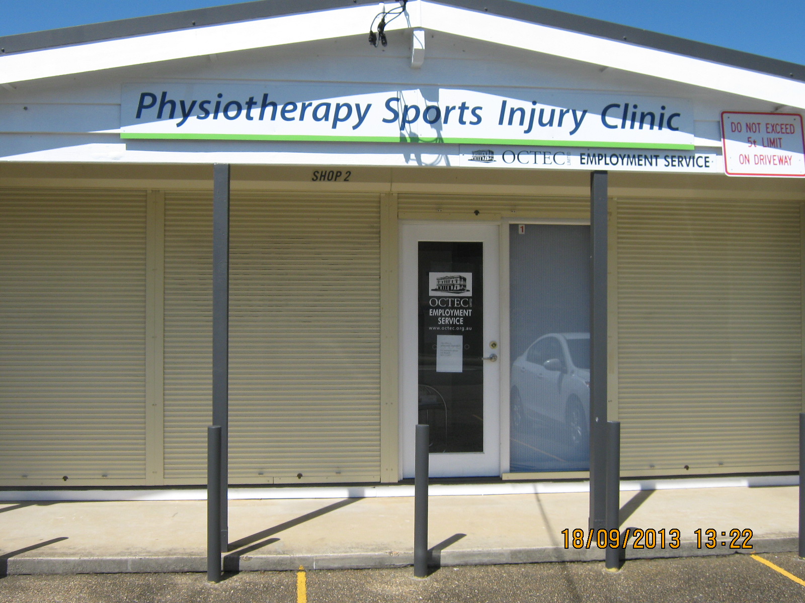 Commercial Project - Physio with shutters closed